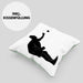 Boule Kissen mit Füllung 40x40 Geschenk Boule-Spieler Geschenkidee Spruch Grafik Werfender Boule Spieler (Grau) Grün Trendation
