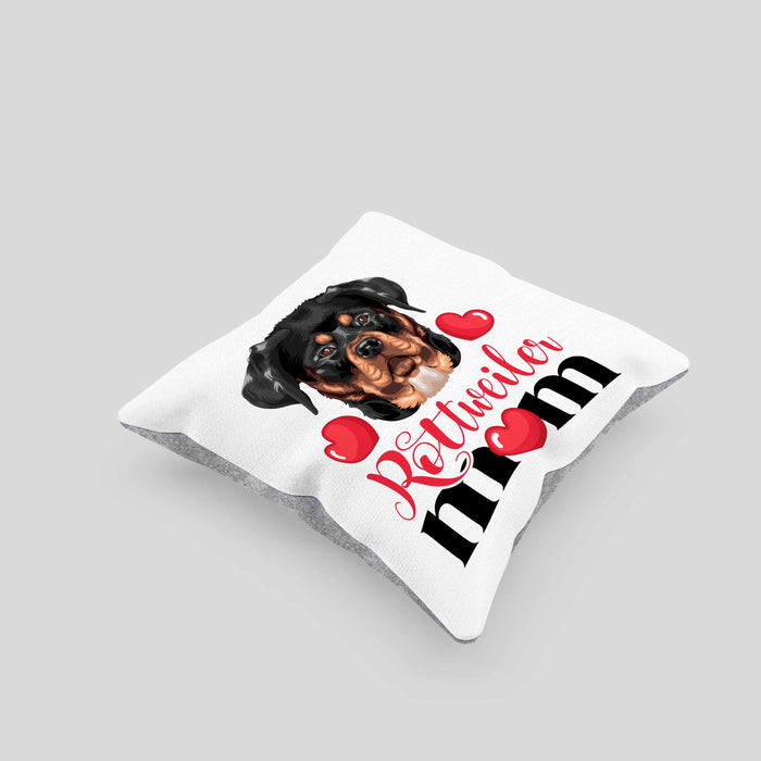 Rottweiler Besitzer Mom Mama Kissen mit Füllung 40x40 Geschenk Lustiger Spruch Geschenkidee Rottweiler Besitzerin (Grau) Grau Trendation