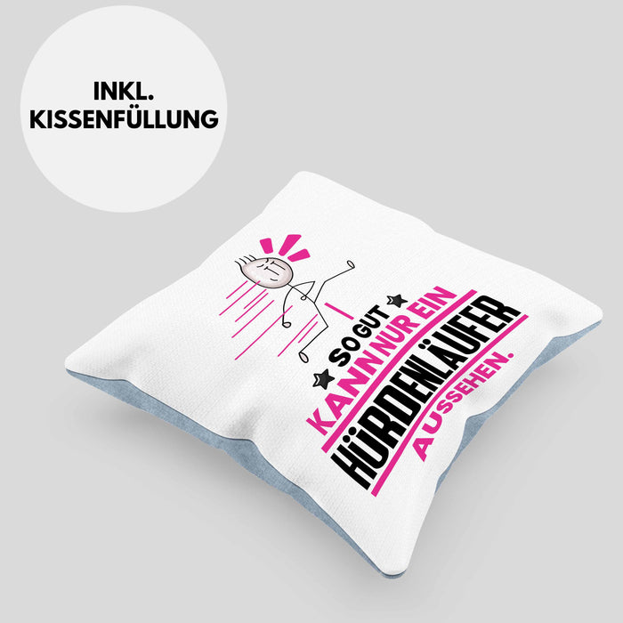 Hürdenläufer Geschenk Kissen mit Füllung 40x40 So Gut Kann Nur Ein Hürdenläufer Aussehen Geschenkidee (Grau) Blau Trendation