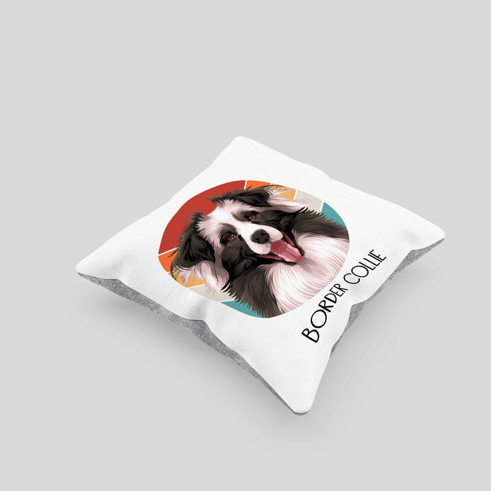 Border Collies Besitzer Kissen mit Füllung 40x40 Geschenk Lustiger Spruch Geschenkidee Border Collies Mama Papa (Grau) Grau Trendation