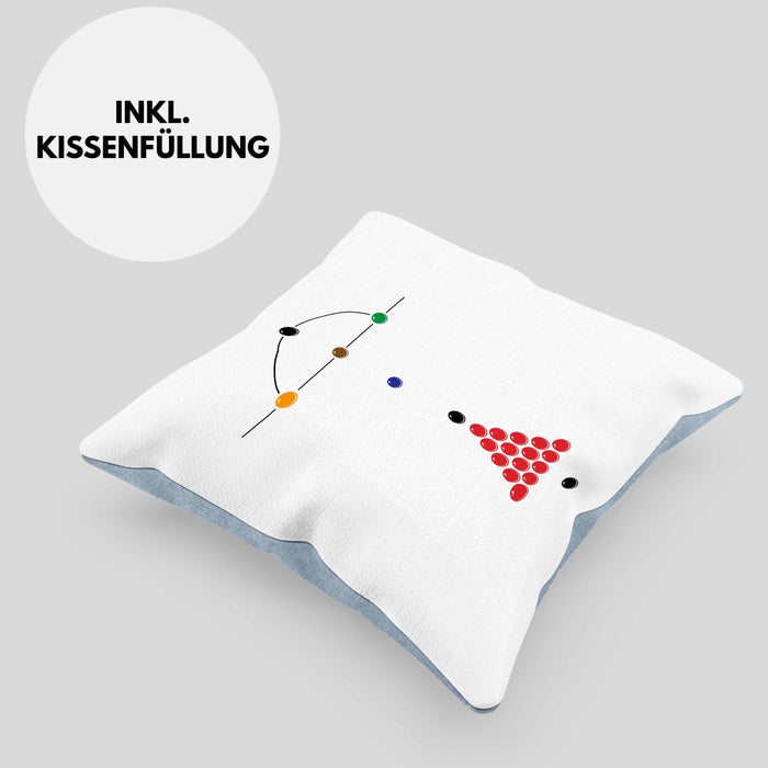 Billard Pool Kissen mit Füllung 40x40 Geschenk Queu Geschenkidee Spruch Grafik Plan (Grau) Blau Trendation