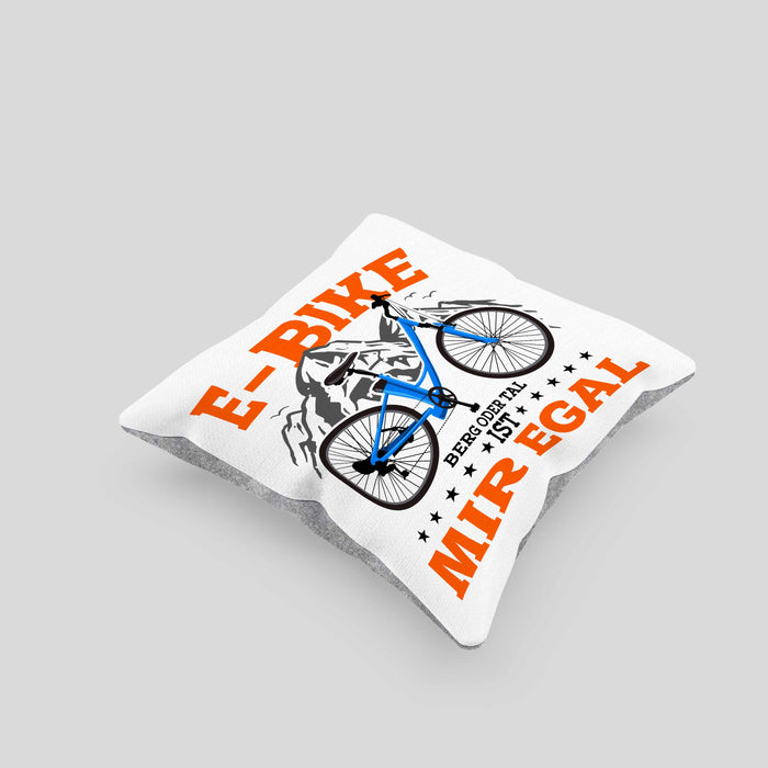 Lustige Kissen mit Füllung 40x40 E-Bike Fans Geschenk E-Bike Sprüche Geschenkidee (Grau) Grau Trendation