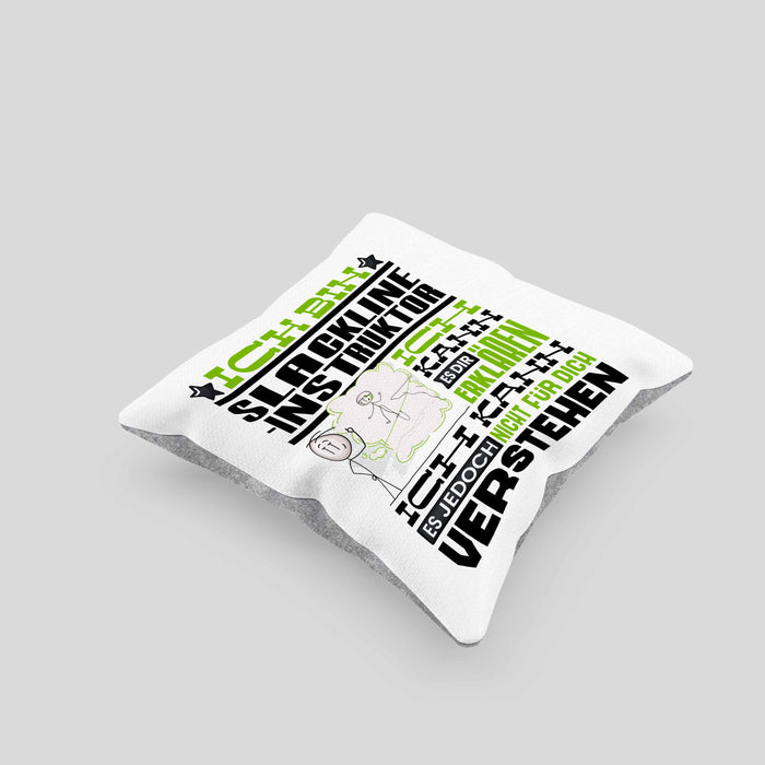 Slackline-Instruktor Geschenk Kaffee-Kissen mit Füllung 40x40 Geschenkidee für Slackline-Instruktor Ich Bin Slackline-Instruktor Ich Kann Es Dir Erklären Jedoch Nicht Für Dich Verstehen Spruch Lustig (Grau) Grau Trendation