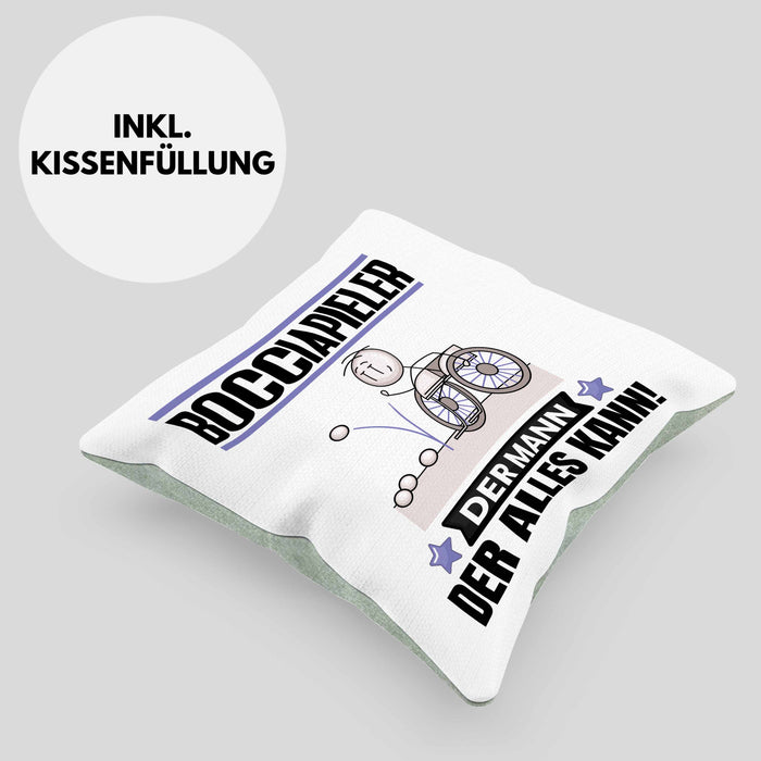 Bocciapieler Kissen mit Füllung 40x40 Geschenk für Bocciapieler Der Mann Der Alles Kann Geschenkidee zum Geburtstag (Grau) Grün Trendation