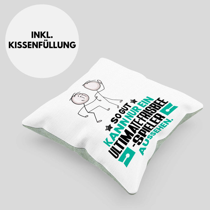 Ultimate-Frisbee-Spieler Geschenk Kissen mit Füllung 40x40 So Gut Kann Nur Ein Ultimate-Frisbee-Spieler Aussehen Geschenkidee (Grau) Grün Trendation