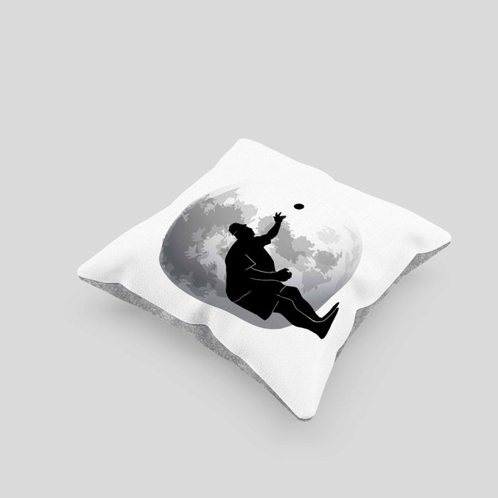 Boule Kissen mit Füllung 40x40 Geschenk Boule-Spieler Geschenkidee Grafik Mond Boule (Grau) Grau Trendation