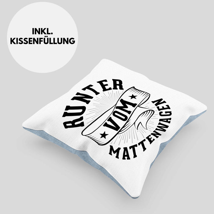 Sport-Lehrer Kissen mit Füllung 40x40 Geschenk Runter Vom Mattenwagen Geschenkidee (Grau) Blau Trendation