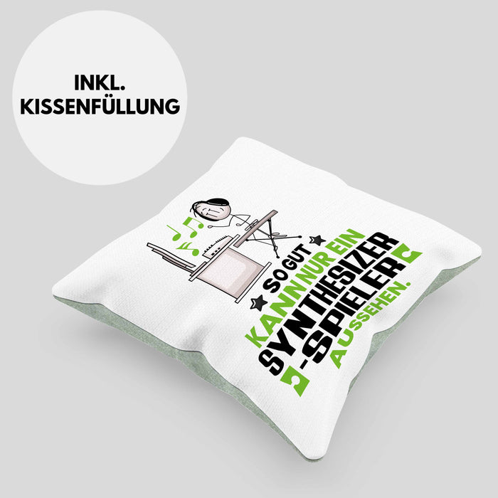 Synthesizer-Spieler Geschenk Kissen mit Füllung 40x40 So Gut Kann Nur Ein Synthesizer-Spieler Aussehen Geschenkidee (Grau) Grün Trendation