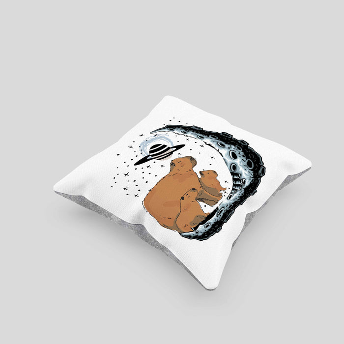 Galaxie Capybara Kissen mit Füllung 40x40 Capybara Tier Geschenk für Capybara Liebhaber (Grau) Grau Trendation
