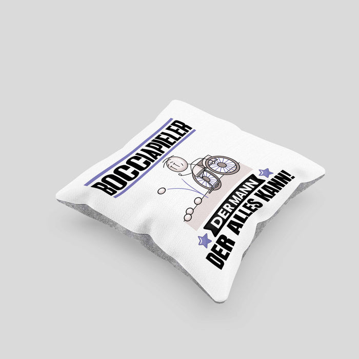 Bocciapieler Kissen mit Füllung 40x40 Geschenk für Bocciapieler Der Mann Der Alles Kann Geschenkidee zum Geburtstag (Grau) Grau Trendation