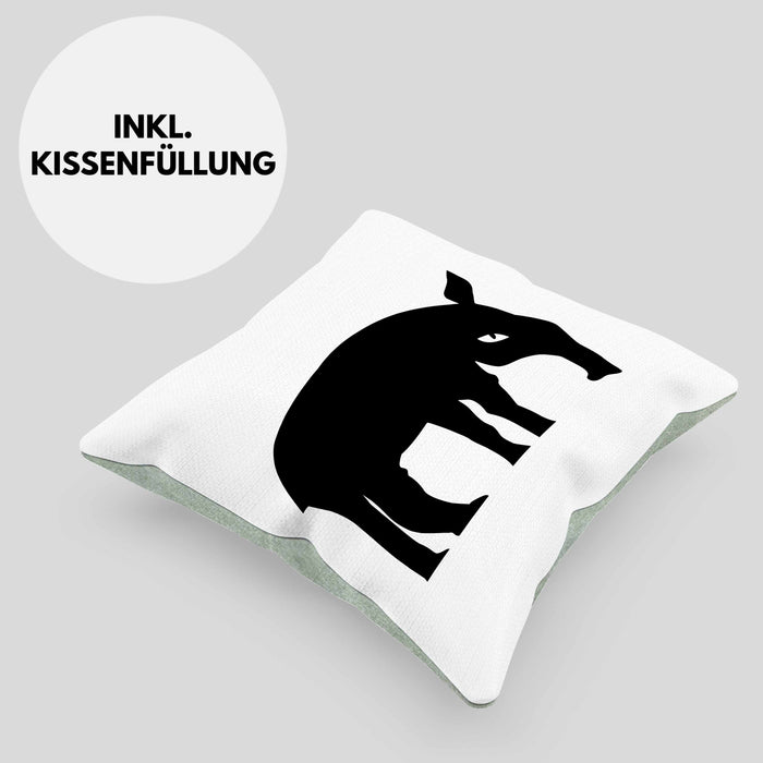 Lustige Ameisenbär Kissen mit Füllung 40x40 (Grau) Grün Trendation