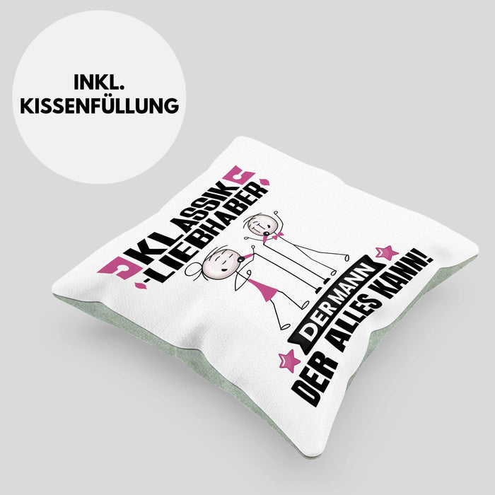 Klassikliebhaber Kissen mit Füllung 40x40 Geschenk für Klassikliebhaber Der Mann Der Alles Kann Geschenkidee zum Geburtstag (Grau) Grün Trendation