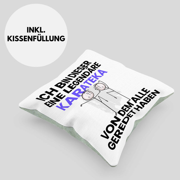 Karateka Geschenk Kissen mit Füllung 40x40 Lustige Geschenkidee Geburtstag für Karateka Ich Bin Dieser Legendäre Karateka Von Dem Alle Geredet Haben (Grau) Grün Trendation