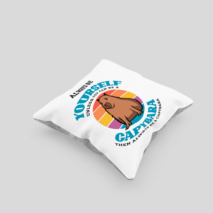 Kissen mit Füllung 40x40 Capybara-Spruch Geschenk für Capybara Liebhaber Geschenkidee (Grau) Grau Trendation