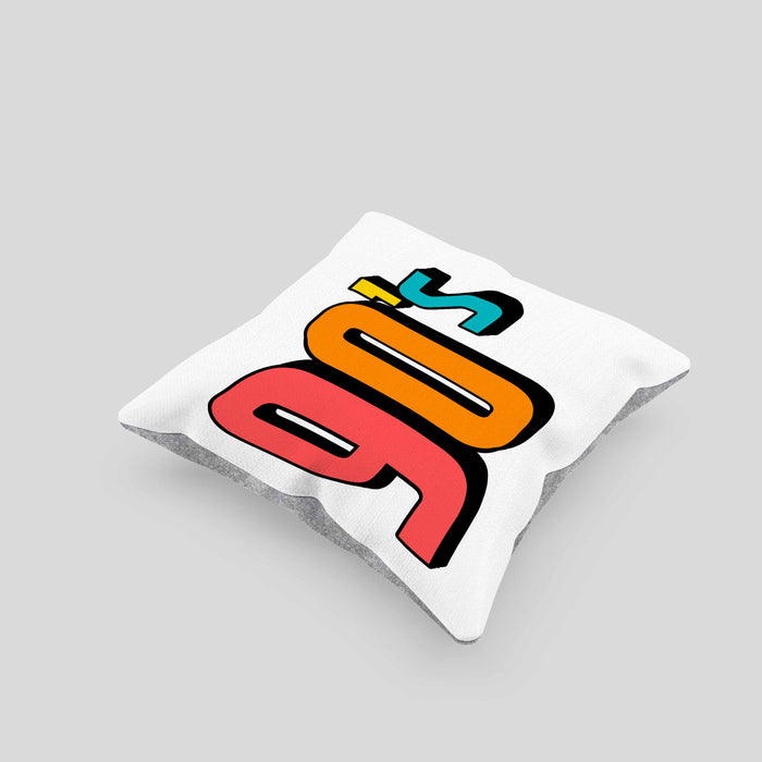 90er Jahre Kissen mit Füllung 40x40 "90's" - Retro Geschenk für Nostalgiker (Grau) Grau Trendation