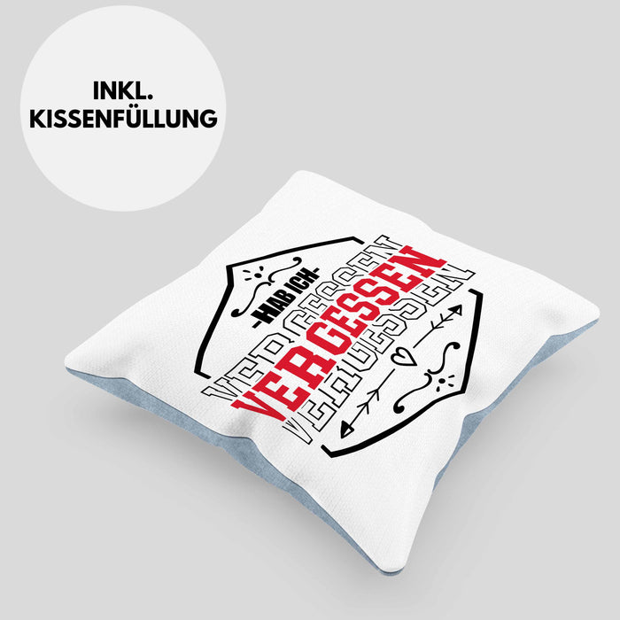 Ehemann Kissen mit Füllung 40x40 Geschenk Hab Ich Vergessen Geschenk Von Ehefrau (Grau) Blau Trendation