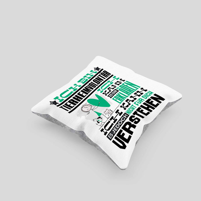 Tierheimvolontär Geschenk Kaffee-Kissen mit Füllung 40x40 Geschenkidee für Tierheimvolontär Ich Bin Tierheimvolontär Ich Kann Es Dir Erklären Jedoch Nicht Für Dich Verstehen Spruch Lustig (Grau) Grau Trendation