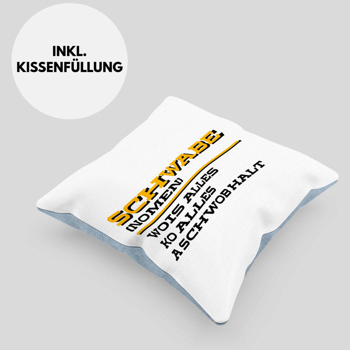 Lustige Kissen mit Füllung 40x40 für Schwaben (Grau) Blau Trendation