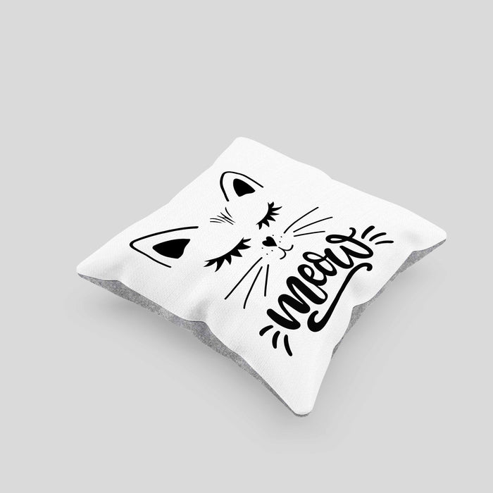Katzen-Besitzerin Kissen mit Füllung 40x40 Geschenk Meow Katze Geschenkidee Miau Katzen Mama (Grau) Grau Trendation