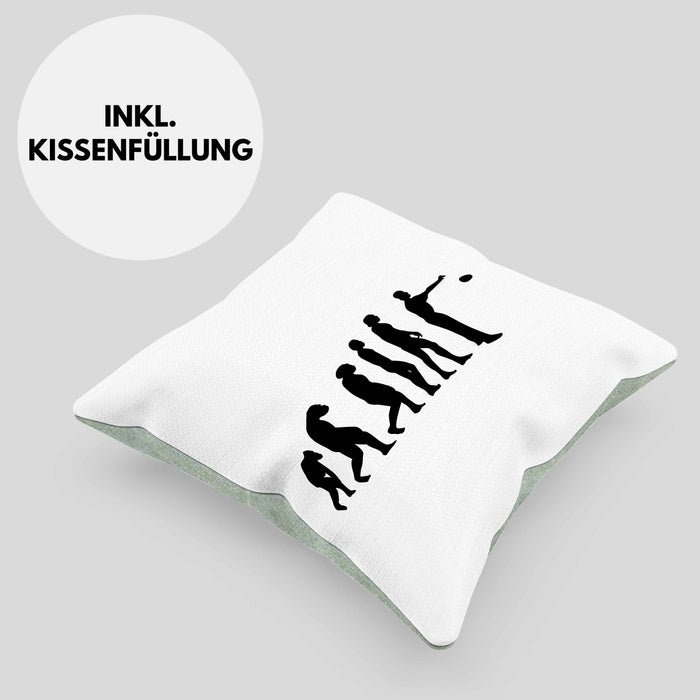 Boule Kissen mit Füllung 40x40 Geschenk Boule-Spieler Geschenkidee Spruch Evolution Boule (Grau) Grün Trendation