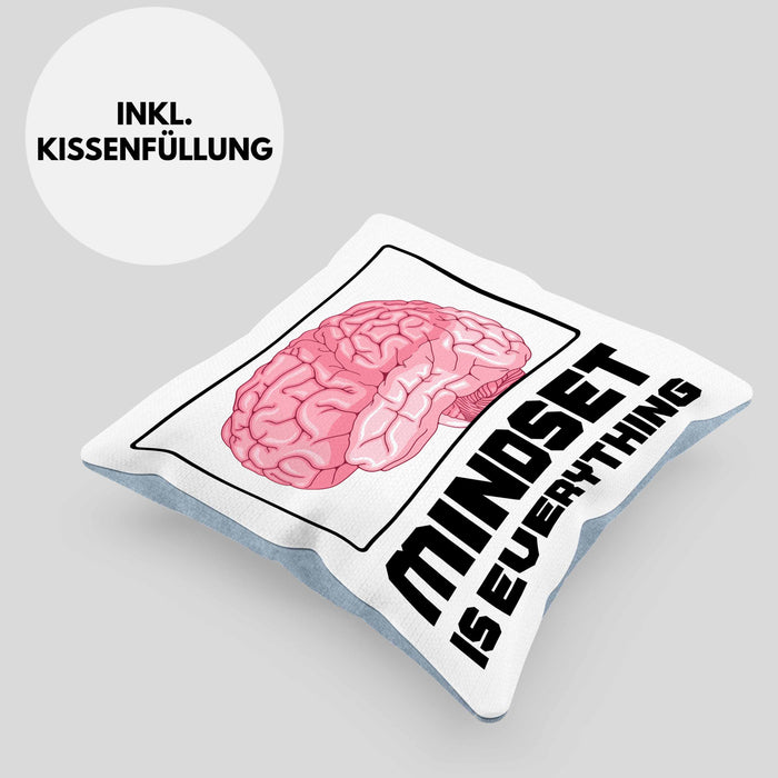 Entrepreneur Kissen mit Füllung 40x40 Entrepreneurship Geschenk Spruch Motivation Idee Mindset (Grau) Blau Trendation