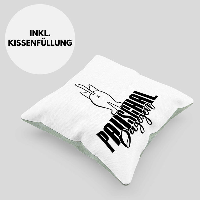 Katzen Kissen mit Füllung 40x40 Pauschal Dagegen Katze Katzenliebhaber Kater Geschenk Miau Katzenbesitzerin Geschenkidee Humor (Grau) Grün Trendation