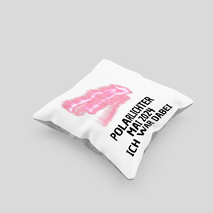 Polarlichter 2024 Kissen mit Füllung 40x40 Geschenk Ich War Dabei Polar-Lichter Polarlicht Heute Nochmal Polarlichter Kaffee-Kissen mit Füllung 40x40 (Grau) Grau Trendation