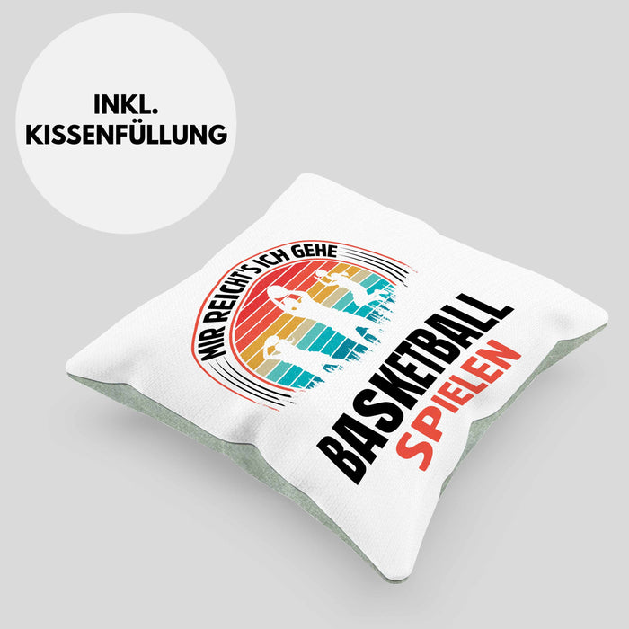 Mädchen Basketballspielerin Geschenkidee Kissen mit Füllung 40x40 Frauen Basketball (Grau) Grün Trendation