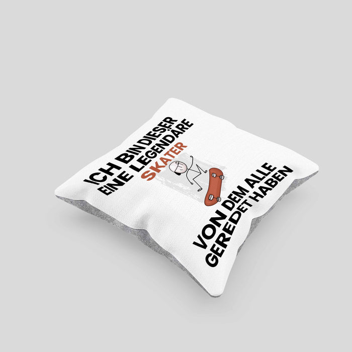 Skater Geschenk Kissen mit Füllung 40x40 Lustige Geschenkidee Geburtstag für Skater Ich Bin Dieser Legendäre Skater Von Dem Alle Geredet Haben (Grau) Grau Trendation