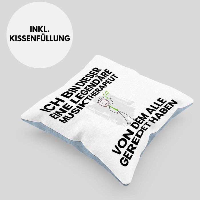Musiktherapeut Geschenk Kissen mit Füllung 40x40 Lustige Geschenkidee Geburtstag für Musiktherapeut Ich Bin Dieser Legendäre Musiktherapeut Von Dem Alle Geredet Haben (Grau) Blau Trendation