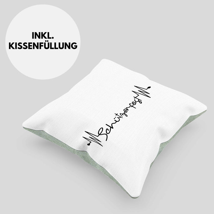 Schützenfest Kissen mit Füllung 40x40 Geschenk Schützen Dorf-Fest Geschenkidee (Grau) Grün Trendation