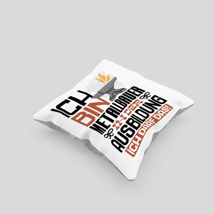 Metallbauer Ausbildung Kissen mit Füllung 40x40 Geschenk Ich Bin Metallbauer In Der Ausbildung Ich Darf Das Geschenkidee Spruch (Grau) Grau Trendation