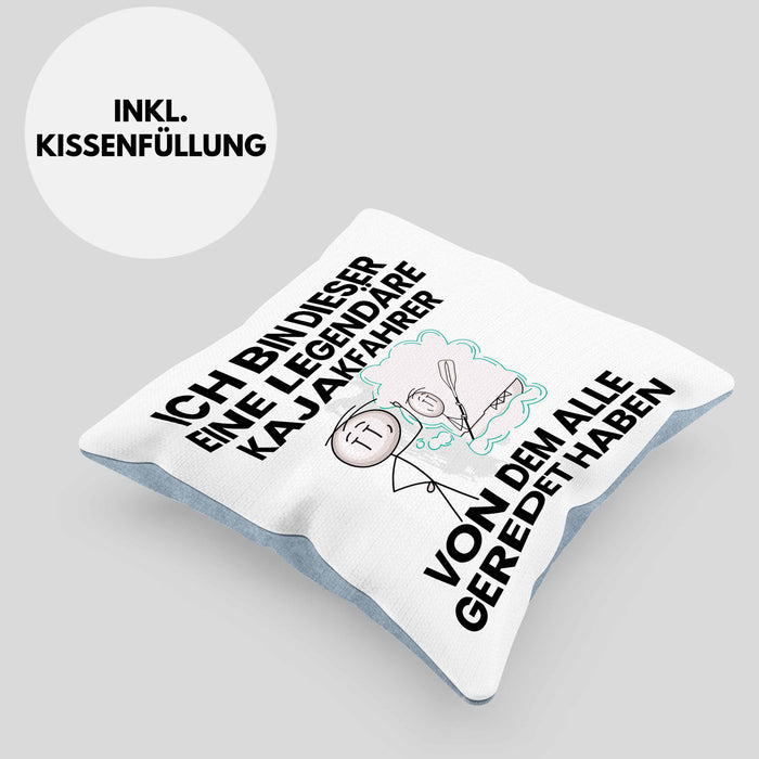Kajakfahrer Geschenk Kissen mit Füllung 40x40 Lustige Geschenkidee Geburtstag für Kajakfahrer Ich Bin Dieser Legendäre Kajakfahrer Von Dem Alle Geredet Haben (Grau) Blau Trendation