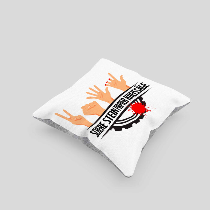 Schere Kreissäge Kissen mit Füllung 40x40 Geschenk Holzarbeiter Geschenkidee Schreiner (Grau) Grau Trendation