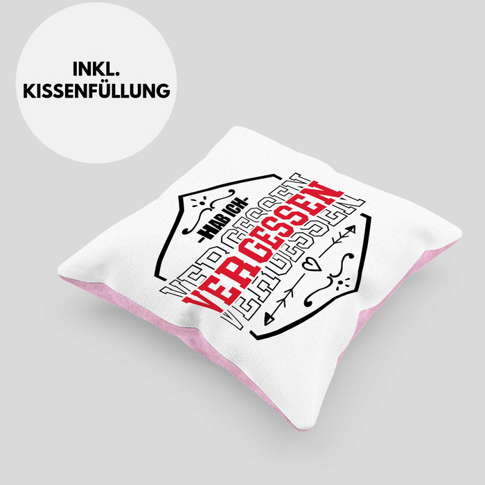 Ehemann Kissen mit Füllung 40x40 Geschenk Hab Ich Vergessen Geschenk Von Ehefrau (Grau) Rosa Trendation
