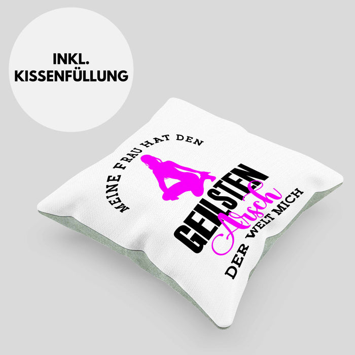 Meine Frau Hat Den Geilsten Arsch Der Welt Mich Kissen mit Füllung 40x40 Geschenkidee (Grau) Grün Trendation