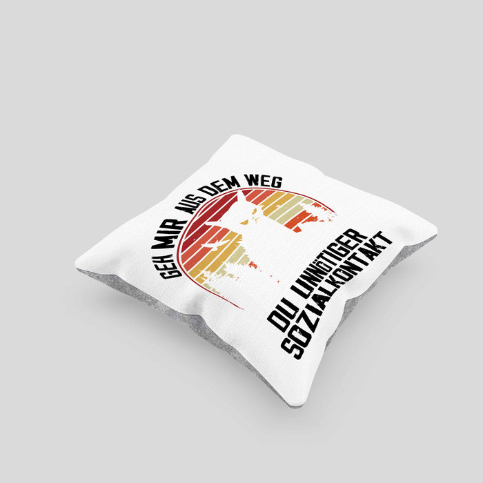 Lustige Kissen mit Füllung 40x40 Geschenk Geh Mir Aus Dem Weg DU Unnötiger Sozialkontakt Geschenkidee Frauen Sarkasmus Humor (Grau) Grau Trendation