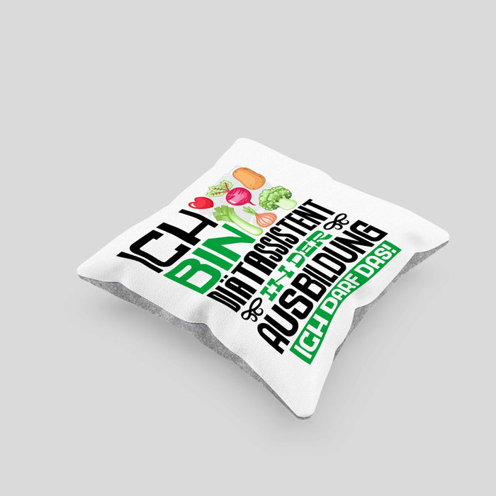 Diätassistent Ausbildung Kissen mit Füllung 40x40 Geschenk Ich Bin Diätassistent In Der Ausbildung Ich Darf Das Geschenkidee Spruch (Grau) Grau Trendation