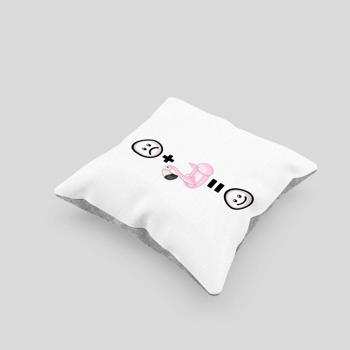 Pool Sommer Kissen mit Füllung 40x40 Geschenk für Sommer Fans Lustige Geschenkidee :( + Sommer = :) Geburtstag (Grau) Grau Trendation