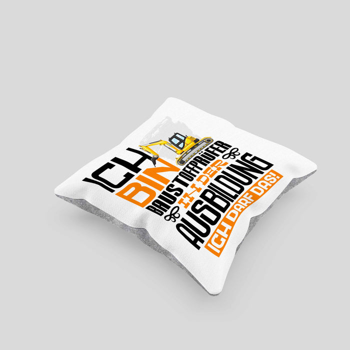 Baustoffprüfer Ausbildung Kissen mit Füllung 40x40 Geschenk Ich Bin Baustoffprüfer In Der Ausbildung Ich Darf Das Geschenkidee Spruch (Grau) Grau Trendation