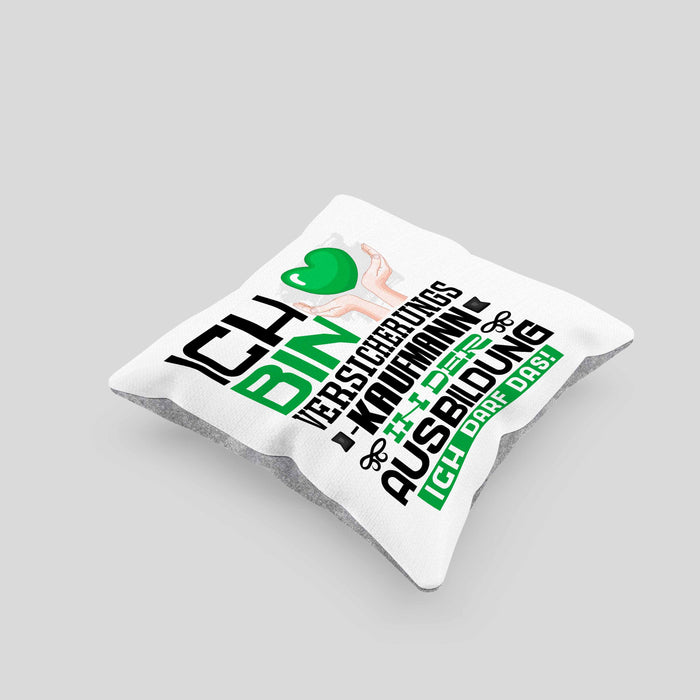 Versicherungskaufmann Ausbildung Kissen mit Füllung 40x40 Geschenk Ich Bin Versicherungskaufmann In Der Ausbildung Ich Darf Das Geschenkidee Spruch (Grau) Grau Trendation
