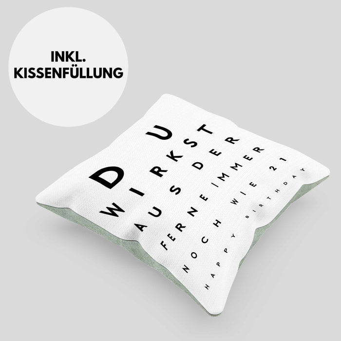 Happy Birthday Kissen mit Füllung 40x40 Du Wirst Aus Der Ferne Immer Noch Wie 21 Geburtstag Geschenkidee Männer Frauen Geschenk zum Geburtstag (Grau) Grün Trendation