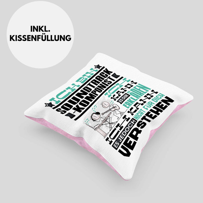Soundtrack-Komponist Geschenk Kissen mit Füllung 40x40 Lustige Geschenkdiee für einen Soundtrack-Komponist Geburtstag Ich Bin Soundtrack-Komponist Ich Kann Es Dir Erklären Aber Nicht Für Dich Verstehen (Grau) Rosa Trendation