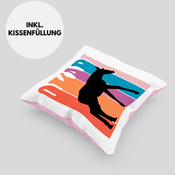 Lustige Okapi Kissen mit Füllung 40x40 Geschenk für Okapi Liebhaber Grafik (Grau) Rosa Trendation