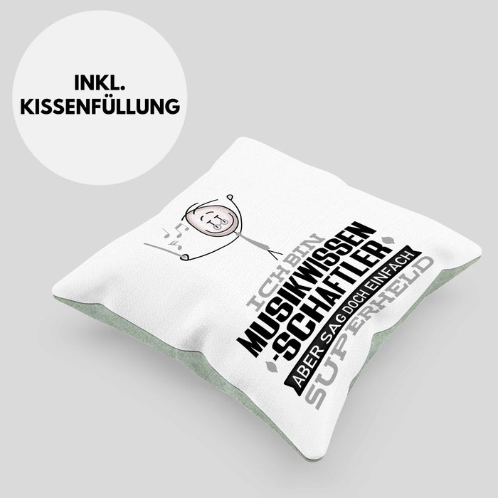Musikwissenschaftler Geschenk Kissen mit Füllung 40x40 Ich Bin Musikwissenschaftler Aber Sag Doch Einfach Superheld Lustige Geschenkdiee für Musikwissenschaftler (Grau) Grün Trendation