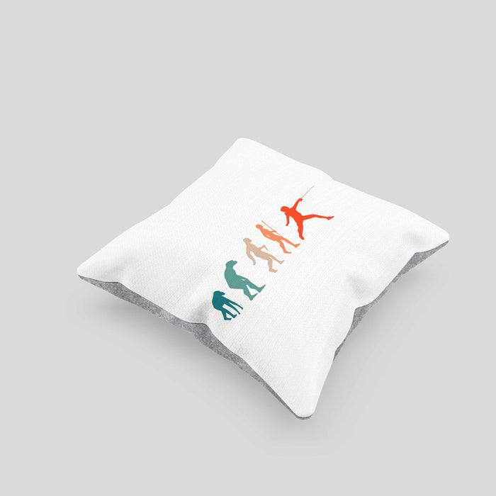 Lustige Fechten-Kissen mit Füllung 40x40 Geschenk für Fechter Evolution (Grau) Grau Trendation