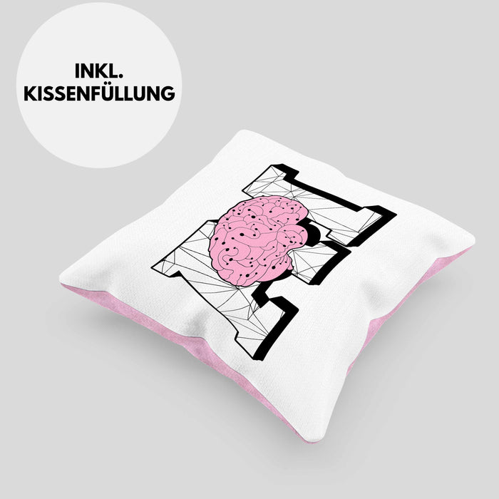 Lustige Kissen mit Füllung 40x40 für Tech-Fans AI Künstliche Intelligenz (Grau) Rosa Trendation