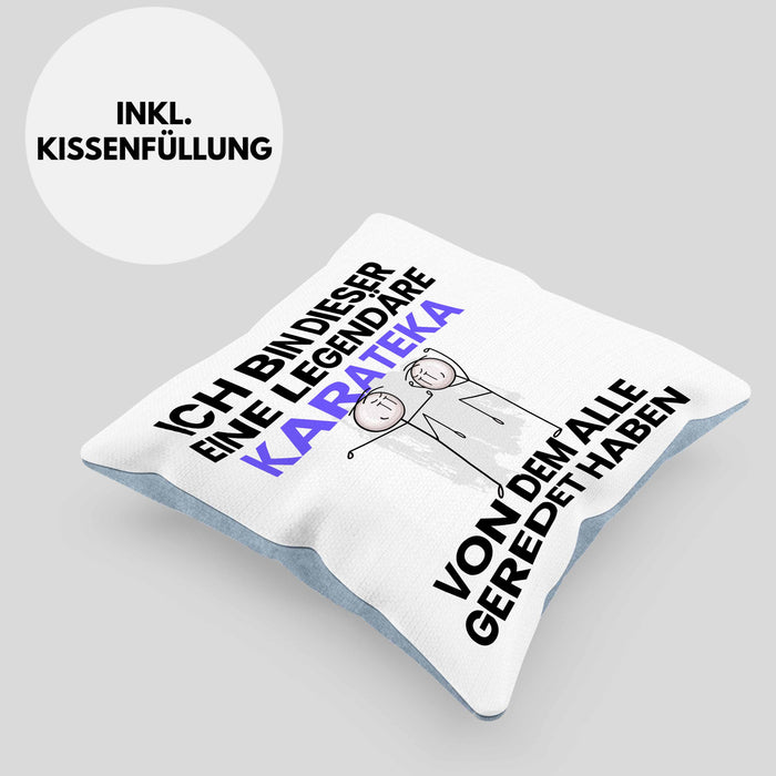 Karateka Geschenk Kissen mit Füllung 40x40 Lustige Geschenkidee Geburtstag für Karateka Ich Bin Dieser Legendäre Karateka Von Dem Alle Geredet Haben (Grau) Blau Trendation