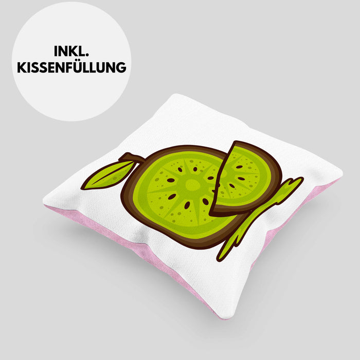 Kissen mit Füllung 40x40 für echte Kiwi Fans - Lustiges Geschenk mit Spruch (Grau) Rosa Trendation