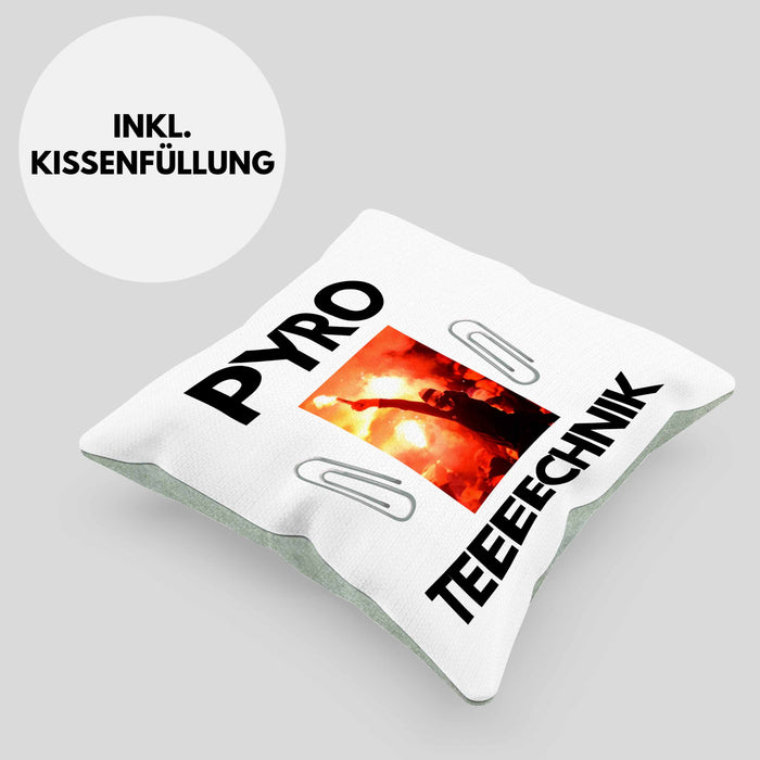 Pyrotechnik Kissen mit Füllung 40x40 Geschenk Pyrotechnik Ist Doch Kein Verbrechen Meme Joke (Grau) Grün Trendation
